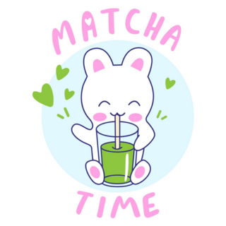 Matcha Time Bunny Sticker 