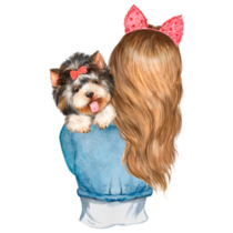 Matching Bows Yorkie Sticker