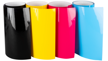 4 rolls of vinyl, one for each of the CMYK values.