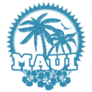 Maui Hawaii Travel Blue Rubber Stamp Sticker