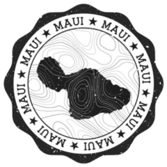Maui Outdoor Stamp Round Sticker 