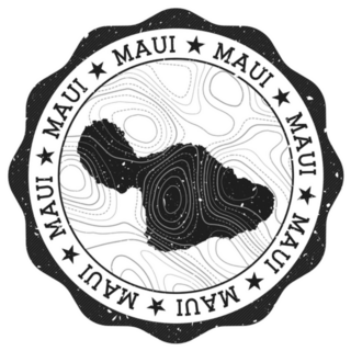 Maui Outdoor Stamp Round Sticker 