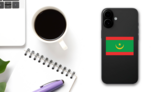 Mauritania Country Flag Sticker on a Phone (New) example