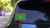 Mauritania Country Flag Sticker on a Rear Car Window (New) example