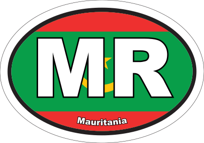 Mauritania Mr Flag Oval Sticker