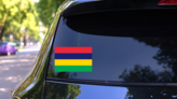 Mauritius Flag Sticker on a Rear Car Window (New) example