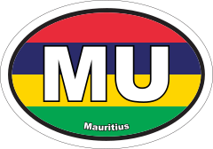Mauritius Mu Flag Oval Sticker