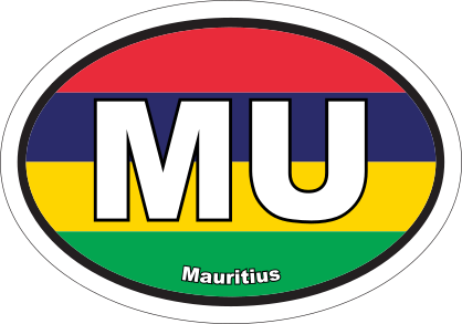 Mauritius Mu Flag Oval Sticker