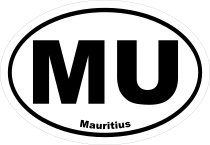 Mauritius Mu Oval Sticker