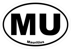 Mauritius Mu Oval Sticker