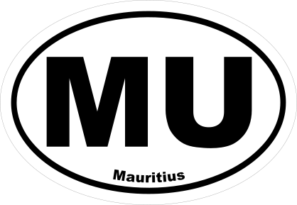 Mauritius Mu Oval Sticker