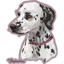 Mauve Dalmatian Sticker