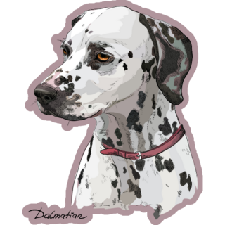 Mauve Dalmatian Sticker