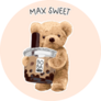 Max Sweet Bear Holding Bubble Tea Cup Sticker