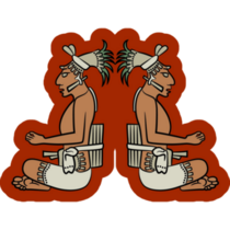 Mayan Men Red Sticker