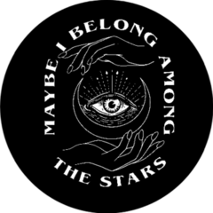 Maybe I Belong Among The Stars Slogan Moon And Hands Sticker