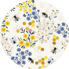Meadow Wildflower Honey Bee Seamless Pattern Sticker