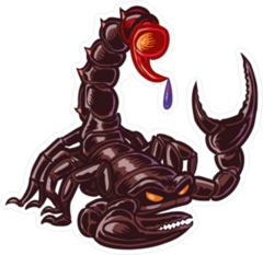 Mean Black Scorpion With Tail Raised, Dripping Poison Sticker