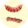Meat Kebab And Bbq Sausage Watercolor Illustration Sticker