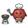 Meatball Barbeque Chef With A Grill Sticker