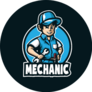 Mechanic Mascot Logo With Lettering Sticker