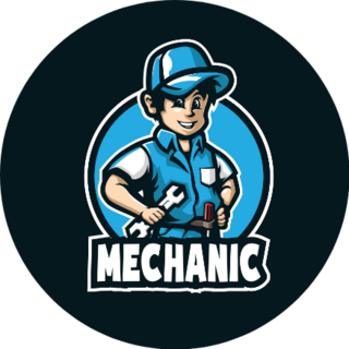 Mechanic Mascot Logo With Lettering Sticker