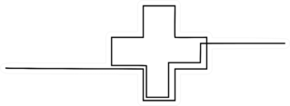 Medical Health Care Cross Continuous Line Drawing Sticker