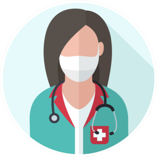 Medical Icon Doctor Woman In Medical Mask Sticker