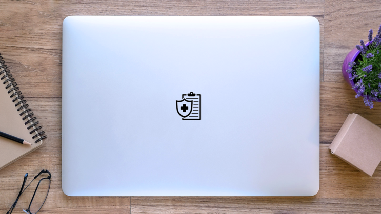 Medical Insurance Icon on a Laptop (New) example