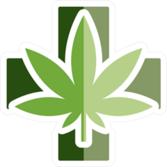 Medical Marijuana Flat Icon Sticker