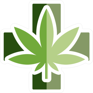 Medical Marijuana Flat Icon Sticker