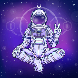 Meditation In Space Sticker