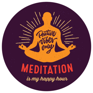 Meditation Is My Happy Hour Sticker