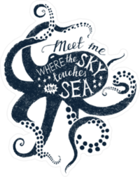 Meet Me Where The Sky Touches The Sea Sticker