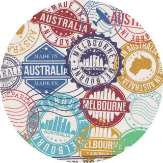 Melbourne Australia Set Of Stamps Sticker