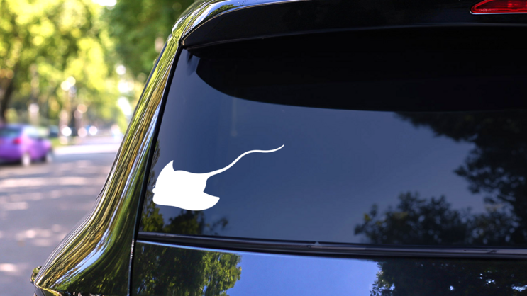 Mellow Stingray Manta Ray Sticker on a Rear Car Window (New) example