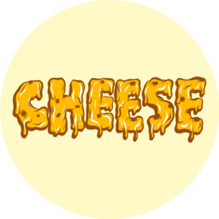 Melted Cheese Typography Sticker