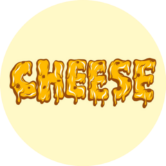 Melted Cheese Typography Sticker