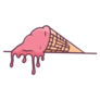 Melted Ice Cream In A Cone Pink Sticker