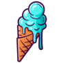 Melting Blue Ice Cream Sticker