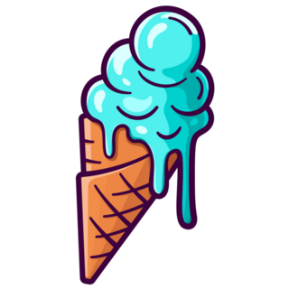 Melting Blue Ice Cream Sticker