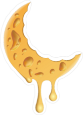 Melting Cheese Moon Sticker