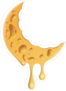 Melting Cheese Moon Sticker