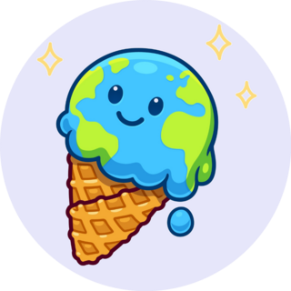 Melting Earth In Ice Cream Sticker