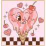 Melting Heart Shaped Ice Cream Sticker