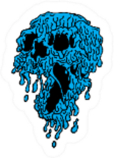 Melting Slime Skull Illustration Sticker