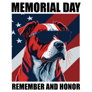 Memorial Day Pit Bull Sticker