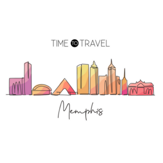 Memphis City Skyline In Tennessee Continuous Sticker