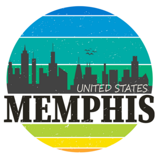 Memphis City Typography Illustration, Memphis Sticker