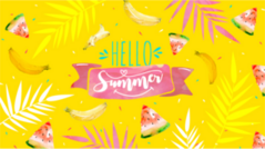 Memphis Style Hello Summer Sticker